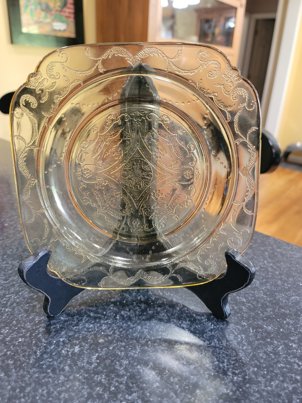 Vintage Federal Glass Madrid Pale Amber Salad Plate